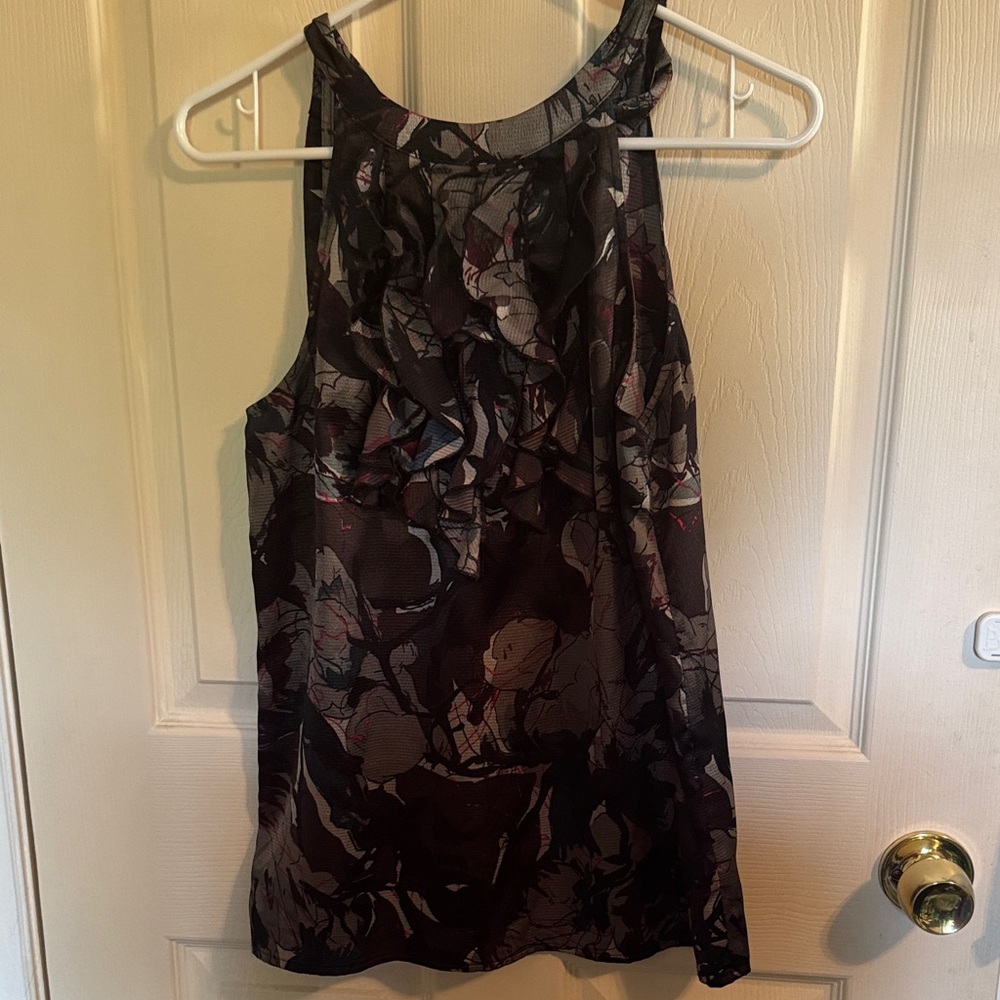 The Limited Black and Gray Floral Tank Top